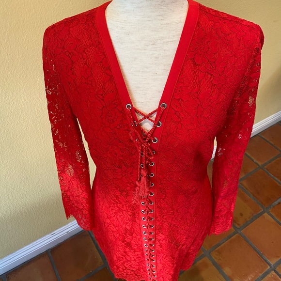 Guess, Long-Sleeve Lace Dress - Picture 2 of 7